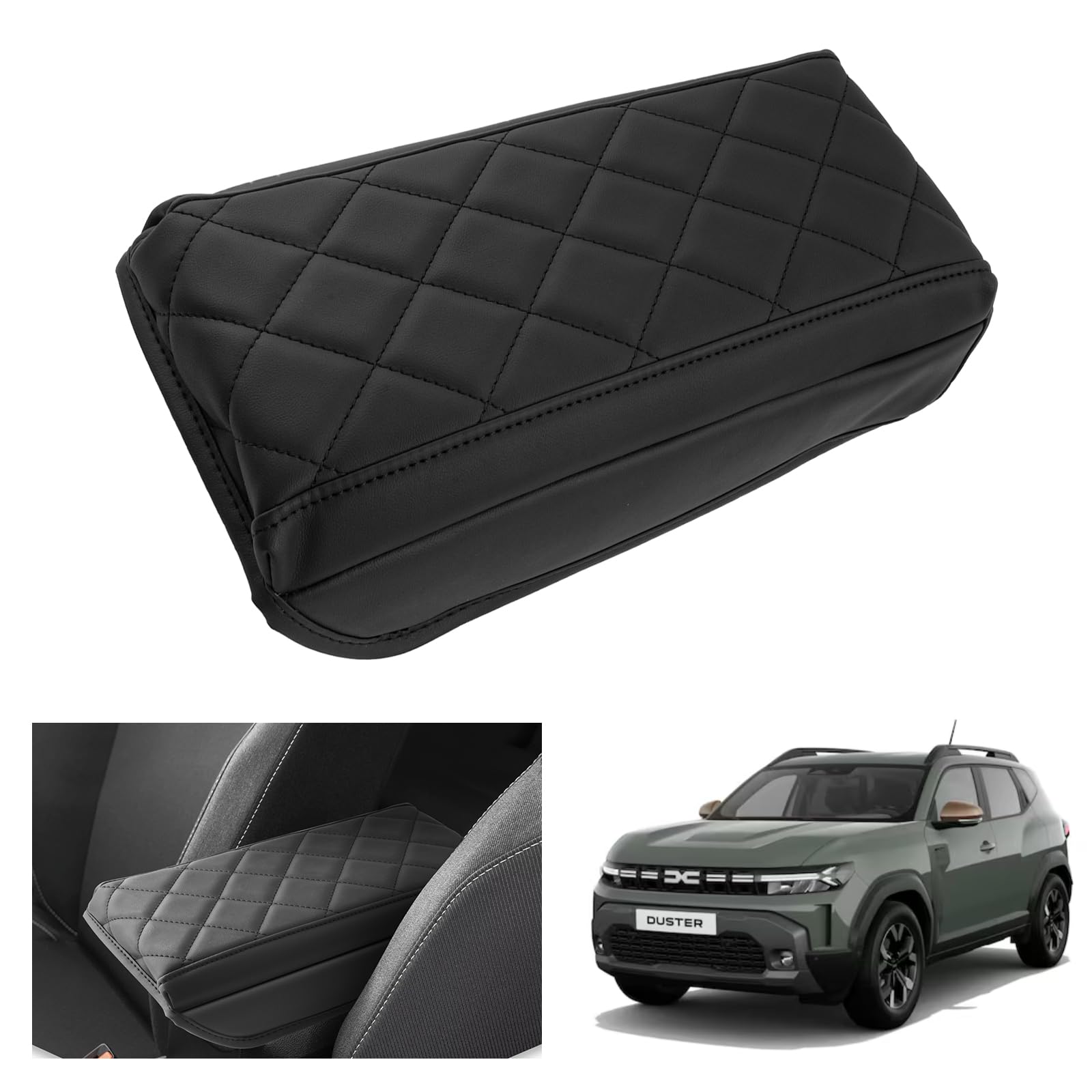 GAFAT Neuer Dacia Duster 3 2024 2025 Mittelarmlehne Abdeckung, für Dacia Duster III ab 2024- Mittelkonsole Armlehne Schutz Leder Polster, 3CM Erhöht Verdickt Müdigkeit lindern, Dacia Duster 3 Zubehör von GAFAT