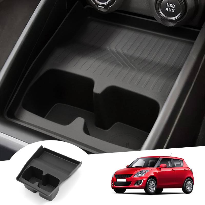 GAFAT Suzuki Swift/Sport/Hybrid 2017-2023 Getränkehalter (Vordere), TPE-Weichgummi Mittelkonsole Becherhalter Organizer Matten, Anti-Rutsch, Suzuki Swift Zubehör [Nicht für Neu 2024] von GAFAT