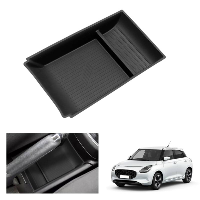 GAFAT Suzuki Swift/Sport AZ/Hybrid 2017-2024 2025 Mittelkonsole Aufbewahrungsbox, Organizer Tray Ablagen Unten die Mittelkonsole, TPE-Weichgummi, Anti-Vibration, Suzuki Swift Zubehör von GAFAT