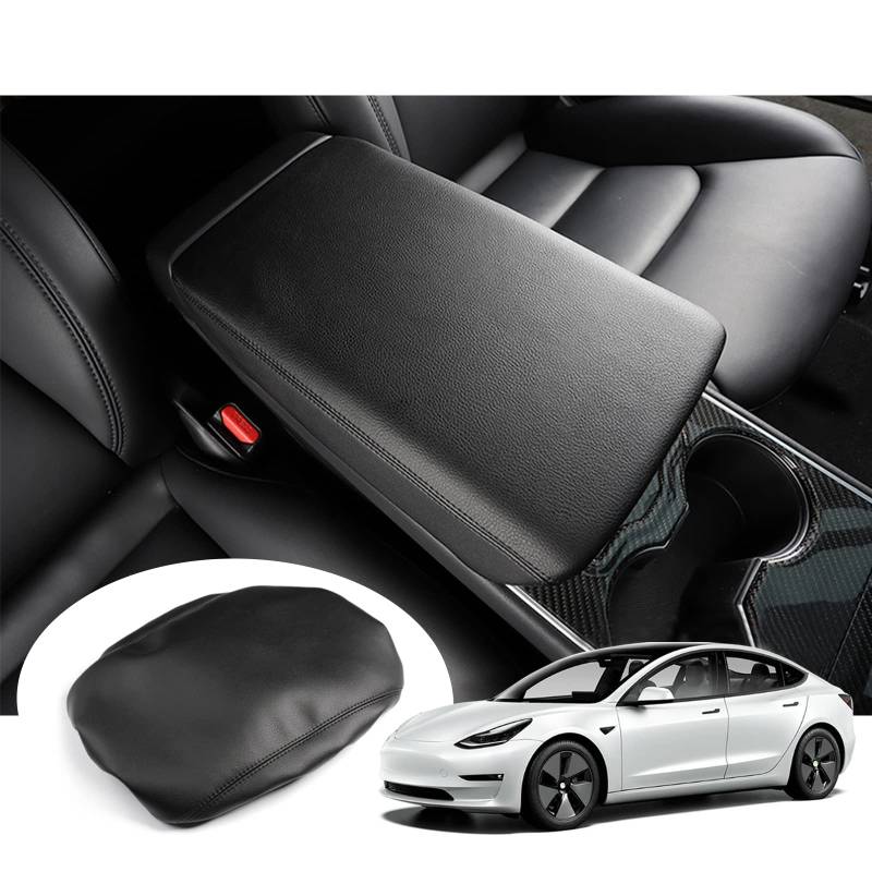 GAFAT Tesla Model Y 2021-2024/ Model 3 2017-2023 Mittelkonsole Armlehne Aufbewahrungsbox, Model 3 Model Y 2022 Mittelarmlehne Organizer Tray, Tesla Model Y Zubehör [Nicht für Model 3 2024+] (Schwarz1) von GAFAT