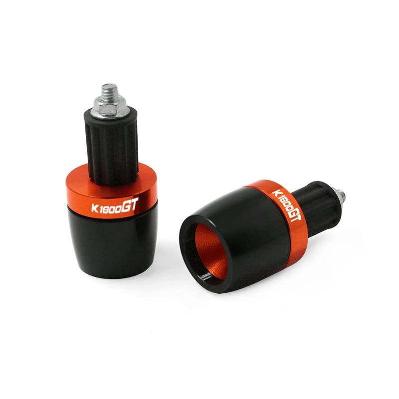 GAFITSEP Motorrad Universal 7/8 "22mm Lenkergriffe Enden Lenkergriff Gegengewicht Endkappenstecker Schieber for B-&MW K1600GT K1600GTL Lenkerenden-Schieber(Orange) von GAFITSEP