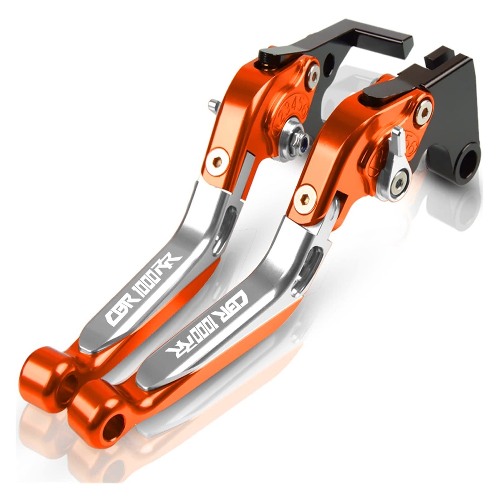 GAFITSEP Replacement for Hon Da CBR1000RR CBR 1000RR 2004 2005 2006 2007 Motorrad Einstellbare Ausziehbare Faltbare Bremskupplungshebel CBR 1000 RR Motorradbremse(Orange+Silver+Orange) von GAFITSEP