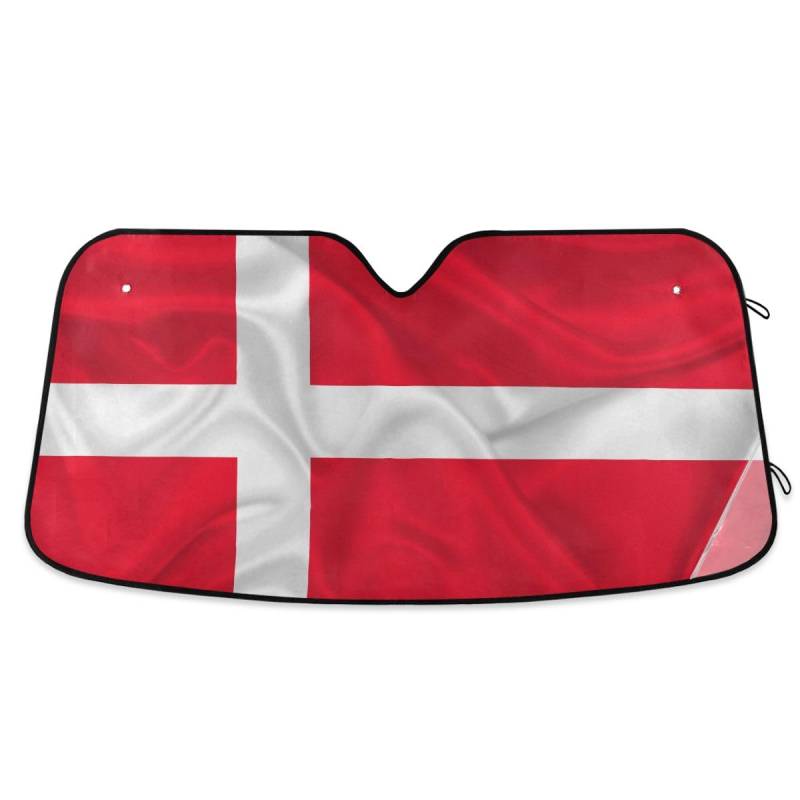 Dänemark Flagge Muster Sonnenblende Windschutzscheibe Sonnenschutz für Autofenster von GAIREG