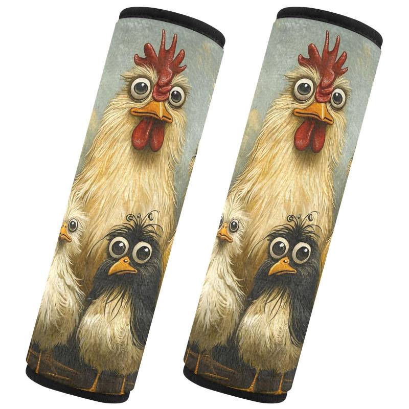 GAIREG Funny Chickens Schultergurt-Abdeckungen für Autositz, Rucksack, Schultergurt-Pads von GAIREG