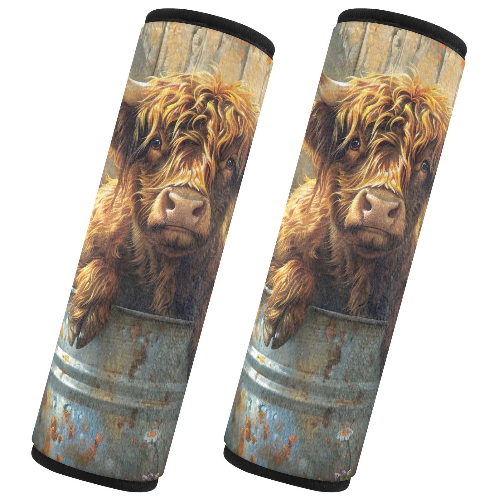 GAIREG Highland Cow Sunflowers Sicherheitsgurt-Bezüge für Damen von GAIREG