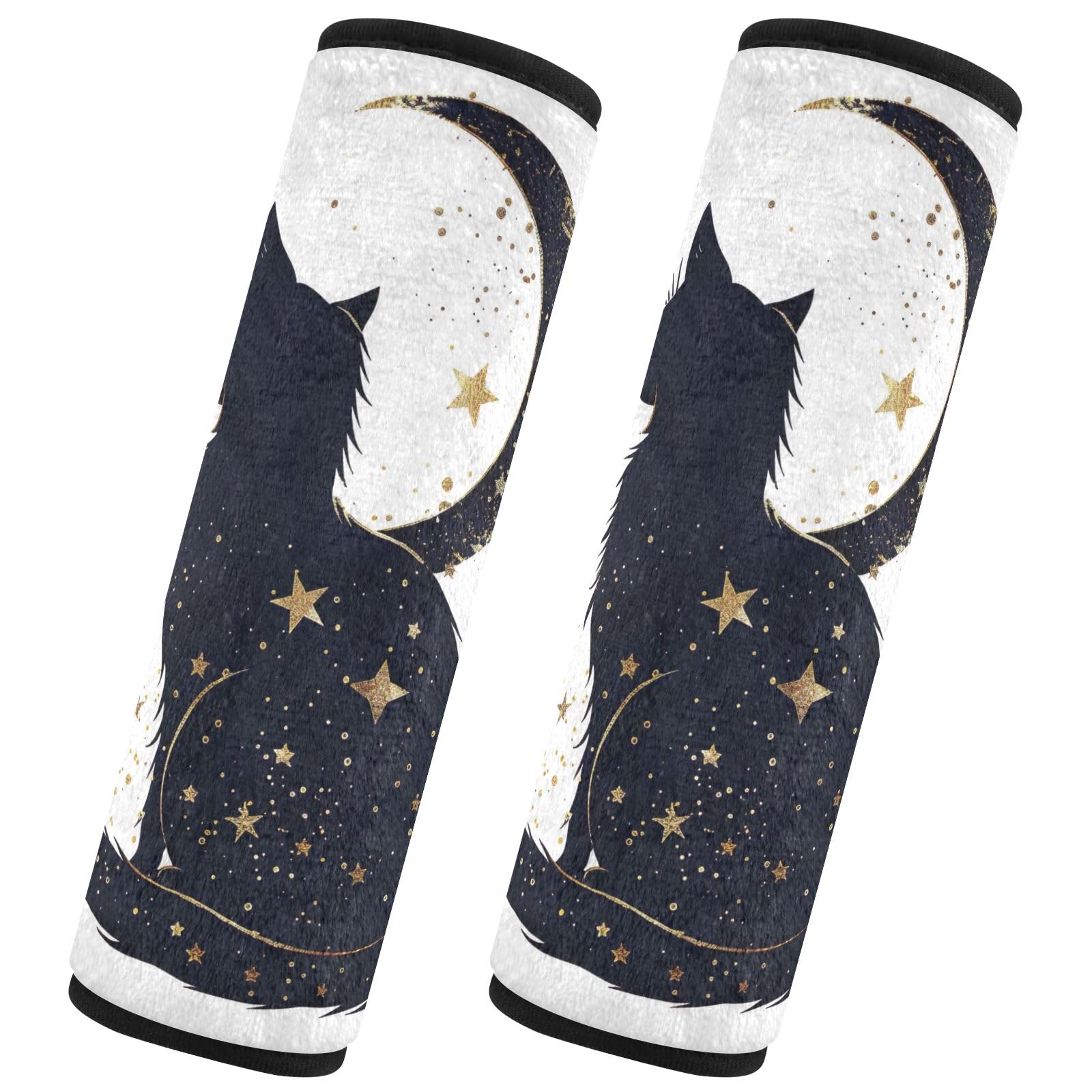 GAIREG Starry Sky Cat Silhouette Sicherheitsgurt-Abdeckungen für Damen, Rucksackgurt-Abdeckungen von GAIREG