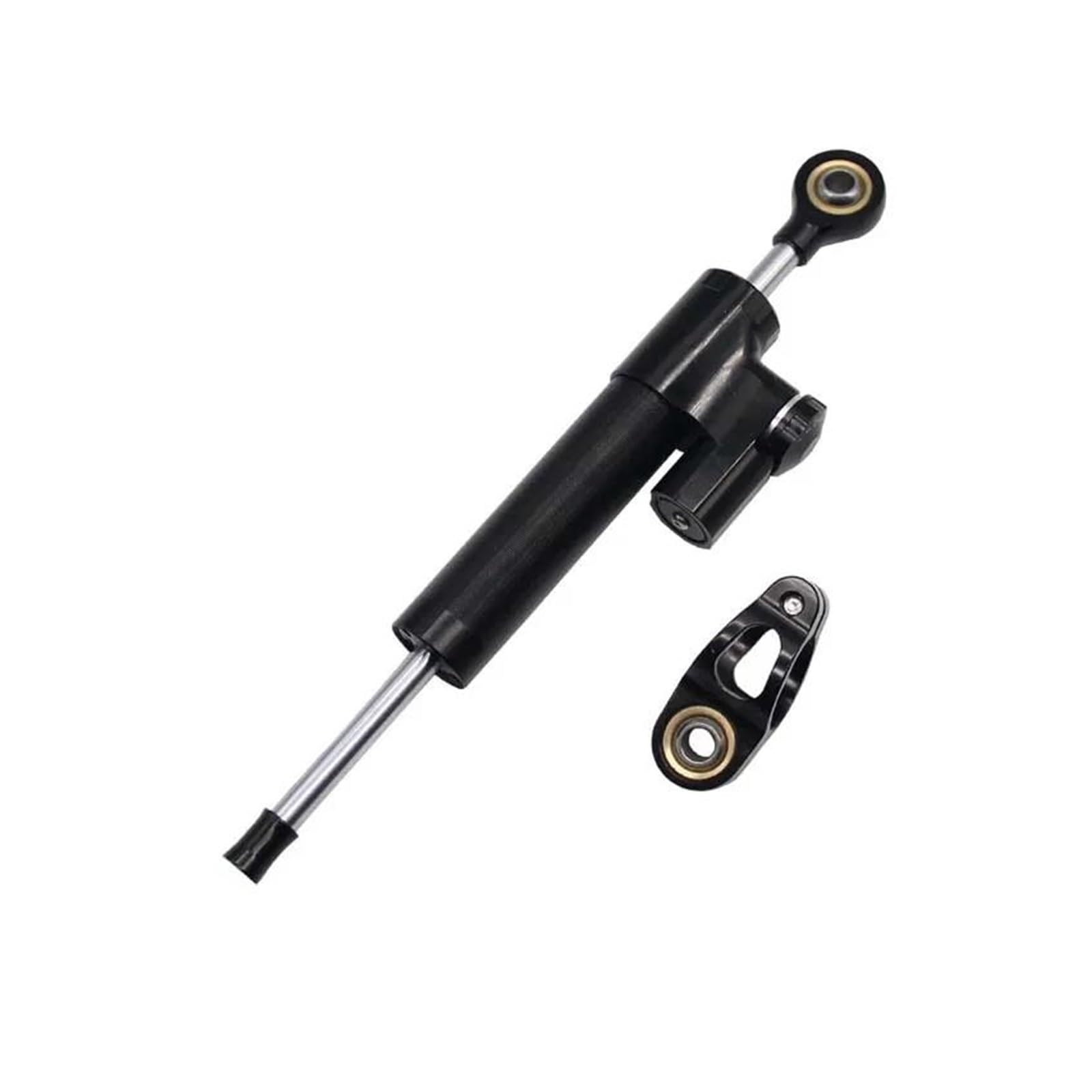 Dämpfer Lenkungsstabilisator Änderung Zubehör Stoßdämpfer Richtung Dämpfer Lenkung Stabilisator Dämpfer Motorrad Allgemeine Motorräder Aluminium Dämpfer(Black) von GALSOR