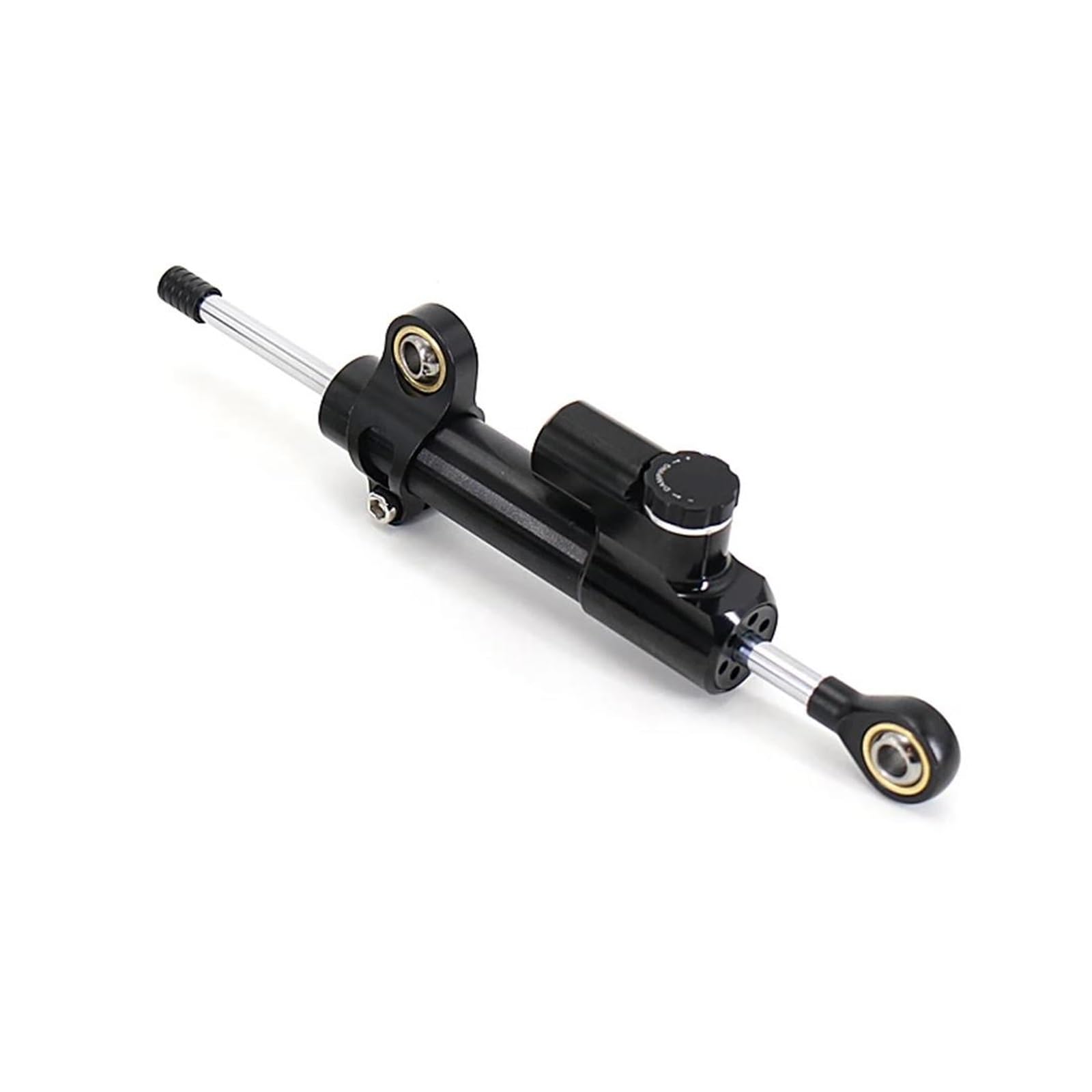 Dämpfer Lenkungsstabilisator Dämpfer Einstellbar Stabilisator Linear Umgekehrt Sichere Kontrolle Universal Motorrad Lenkung Für Kawasaki Roller Motorräder Aluminium Dämpfer(Black) von GALSOR