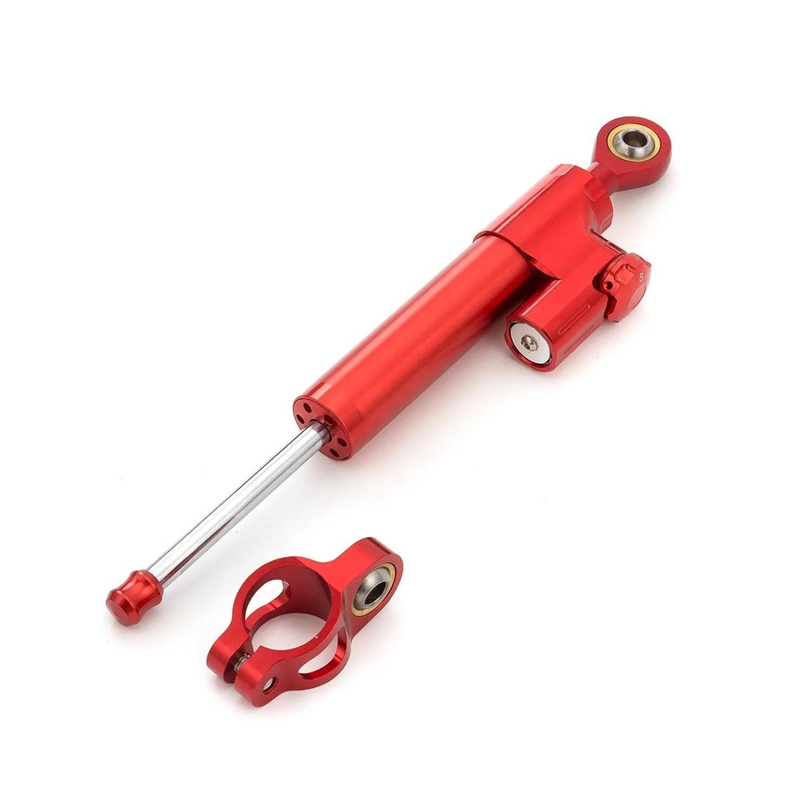 Dämpfer Lenkungsstabilisator Dämpfer Elektroroller Stabilisator Aluminium Dämpfer Einstellbare Lenkung Für Zero 10x Kaabo Mantis 10 Zoll Motorräder Aluminium Dämpfer(All RED) von GALSOR