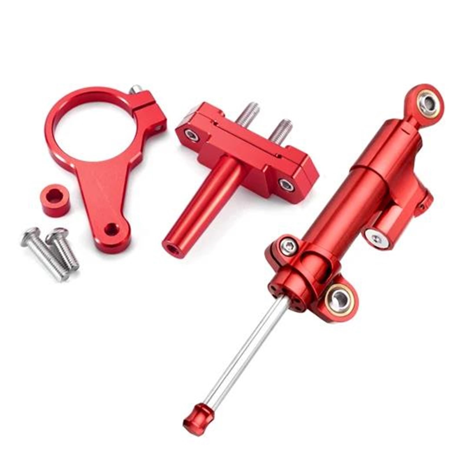 Dämpfer Lenkungsstabilisator Dämpfer Halterung Montieren Motorrad Lenkung Stabilisieren Für R15 V3 2017 2018 2019 2020 Motorräder Aluminium Dämpfer(Red) von GALSOR