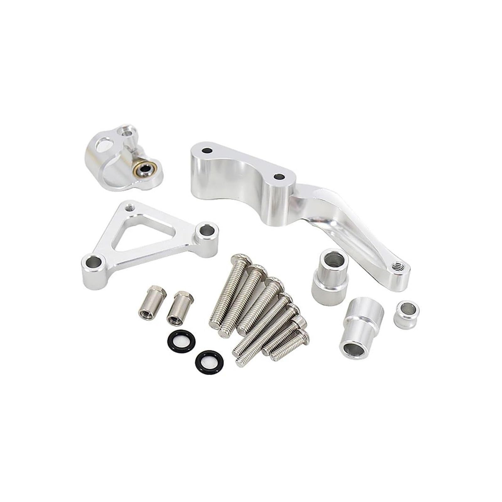 Dämpfer Lenkungsstabilisator Dämpfer Stabilisator Halterung Mount Kit Unterstützung Motorrad Lenkung Für Ducati Für Monster 696 Für Monster696 Für Ducati 696 Motorräder Aluminium Dämpfer(Silver) von GALSOR