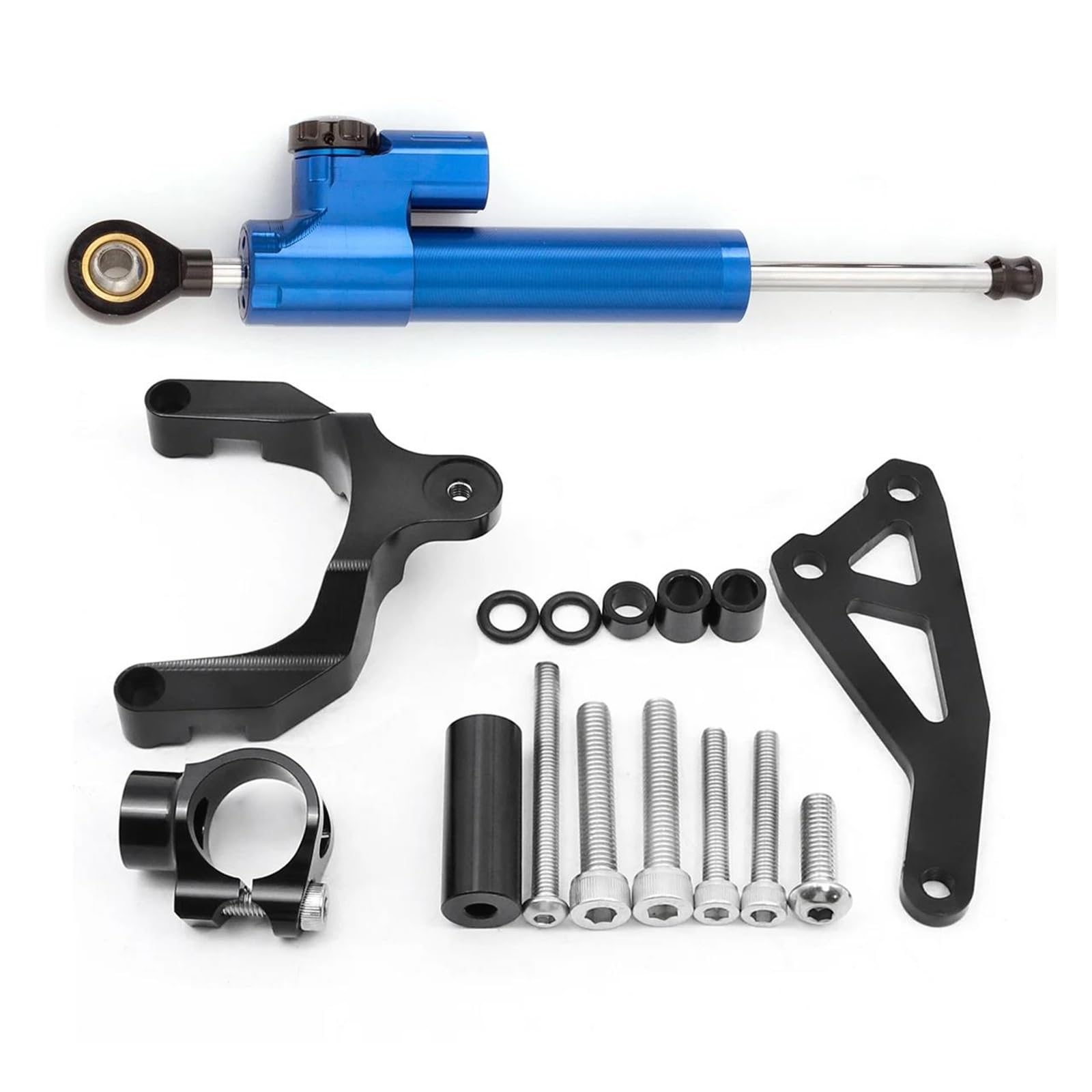 Dämpfer Lenkungsstabilisator Fiber Cabon Lenkungsdämpfer Stoßdämpfer Montagehalterung Kit FÜR Suzuki Für GSR750 2011-2015, Für GSR600 2006-2010 Motorräder Aluminium Dämpfer(Damper n Bracket E) von GALSOR