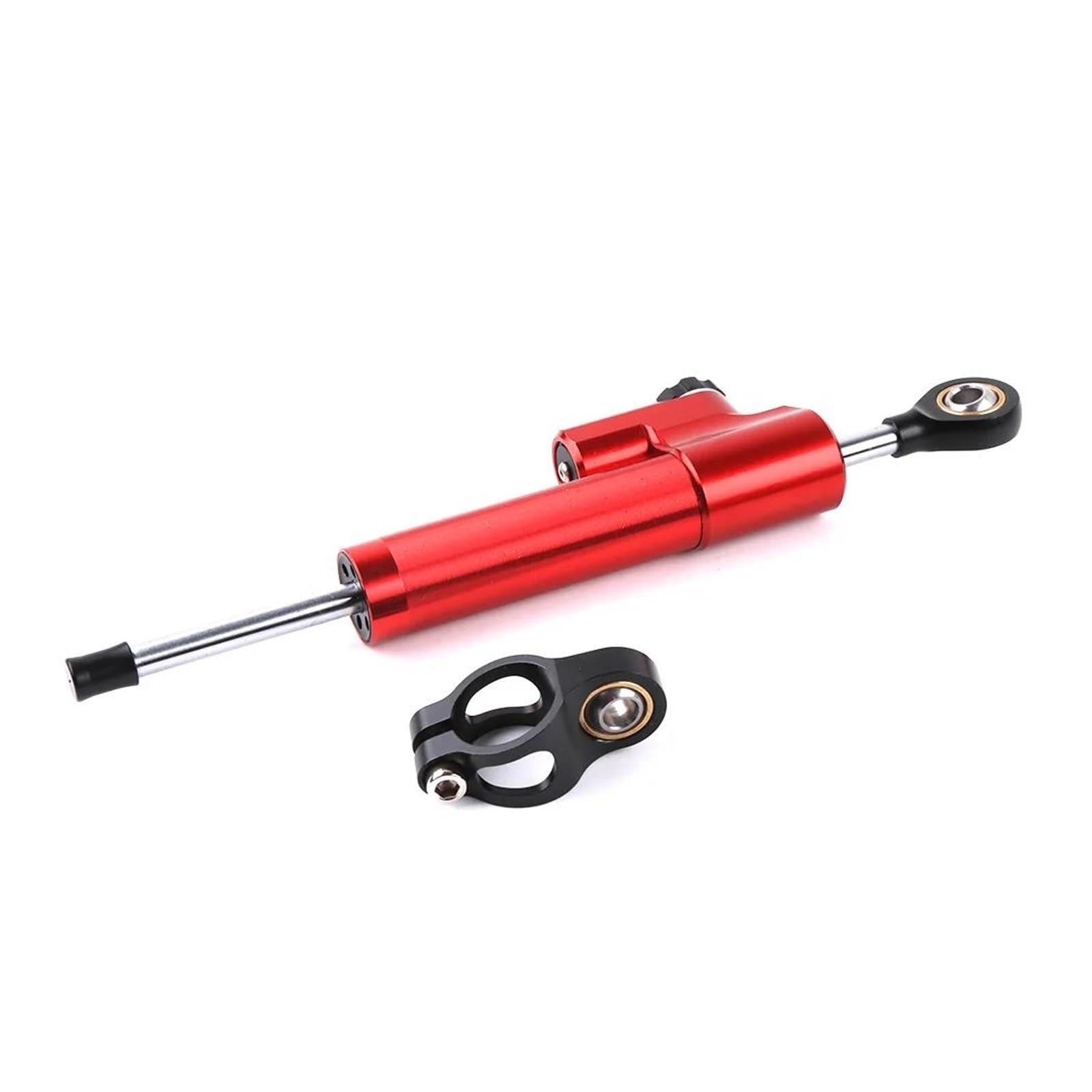 Dämpfer Lenkungsstabilisator Lenkungsdämpfer Stabilisator Hub Universal Motorrad Einstellbar Für Motorräder Sport Bike Elektrische Roller Motorräder Aluminium Dämpfer(Red with Black) von GALSOR