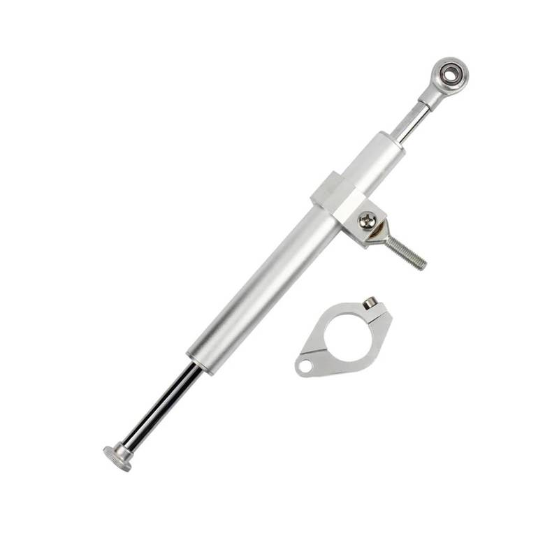 Dämpfer Lenkungsstabilisator Motocross Lenker Stabilisator Motorrad Lenkung Dämpfer Sicherheit Zubehör Universal Für Kawasaki Dirt Motorräder Aluminium Dämpfer(Silver) von GALSOR