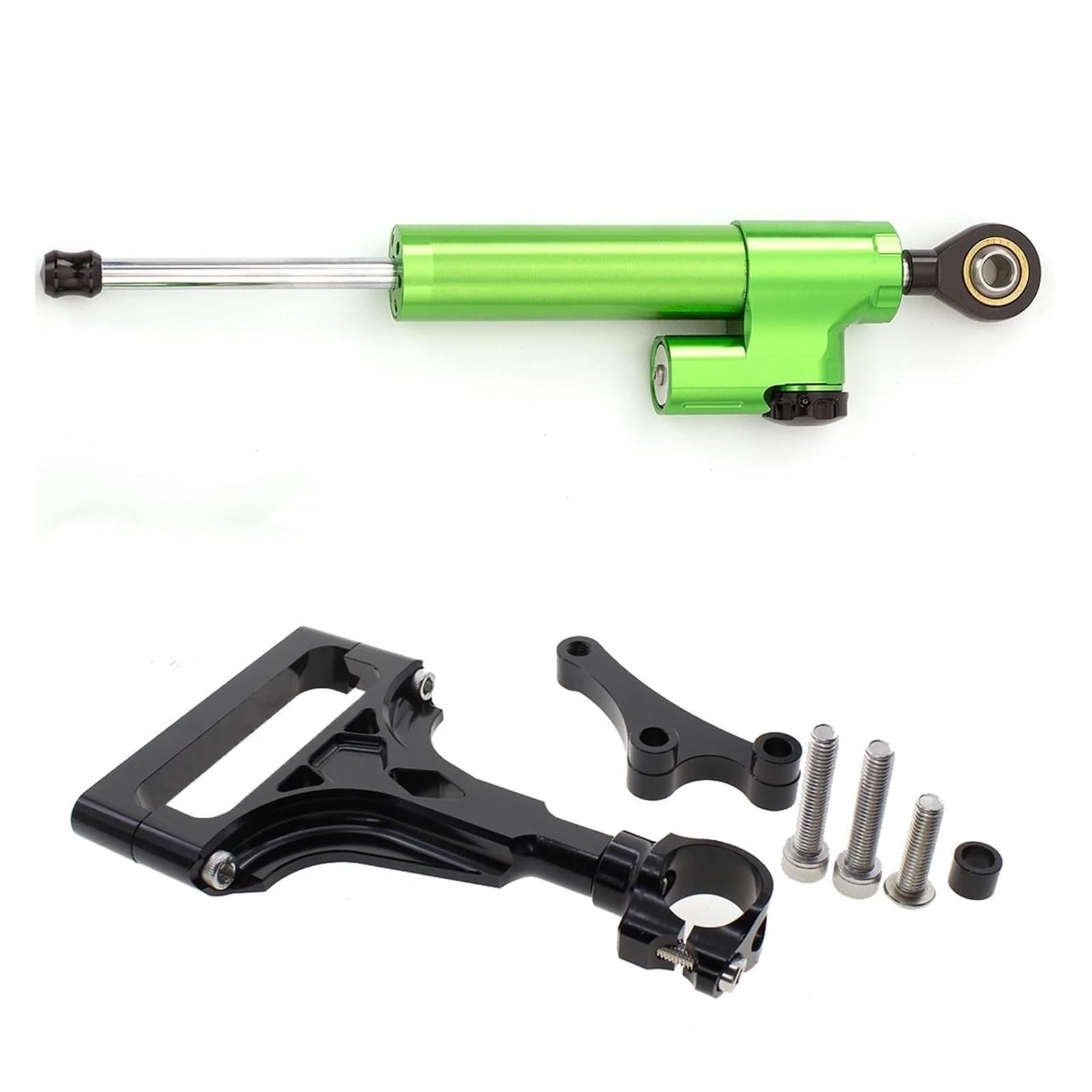 Dämpfer Lenkungsstabilisator Motorräder Lenkung Stabilisieren Dämpfer Montage Halterung Für Kawasaki Für Z750 Z750R 2003-2013 Motorräder Aluminium Dämpfer(Green) von GALSOR