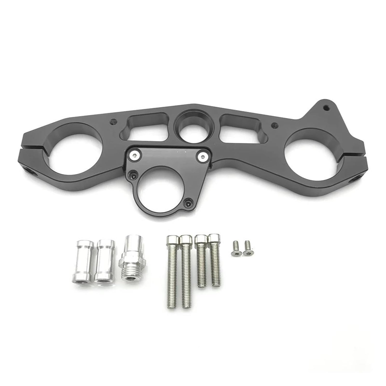 Dämpfer Lenkungsstabilisator Vorderradgabel Tieferlegungsgabelbrücke Obere Klemme Joch Motorradzubehör Für Kawasaki Für ZX-6R 636 ZX6R ZX636 Für Ninja 2009-2012 Motorräder Aluminium Dämpfer(Dark Grey) von GALSOR