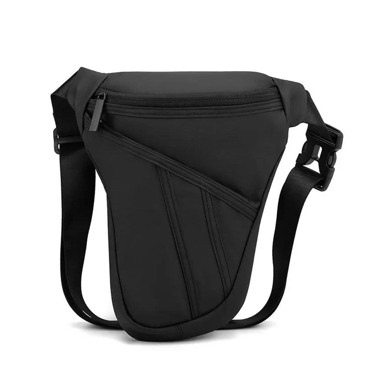 Motorradtasche Motorradfahrer Männlicher Gürtel Oberschenkel Taschen Männer Taille Fanny Pack Drop Bein Tasche Wasserdichtes Nylon Casual Reise Wandern Motorradhelmtasche Aufbewahrungstaschen(Black) von GALSOR