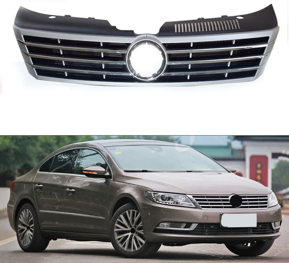 Frontstoßstangengrill, für Vw Passat CC 2013-2017 Front Stoßstange Kühlergrill Grill Frontgitter Frontgrill Mesh Front Obergrill Grill Set von GAMIRA