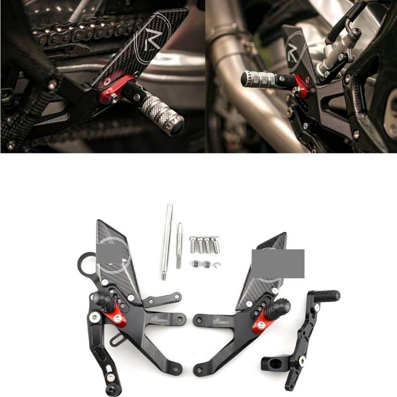 Fußrasten Hinten Sets Erhöhen Pedal Einstellbare Fußrastenanlage Fußrasten Schalthebel Brems Kit Für S1000RR S1000R HP4 2015-2018 von GANGEV