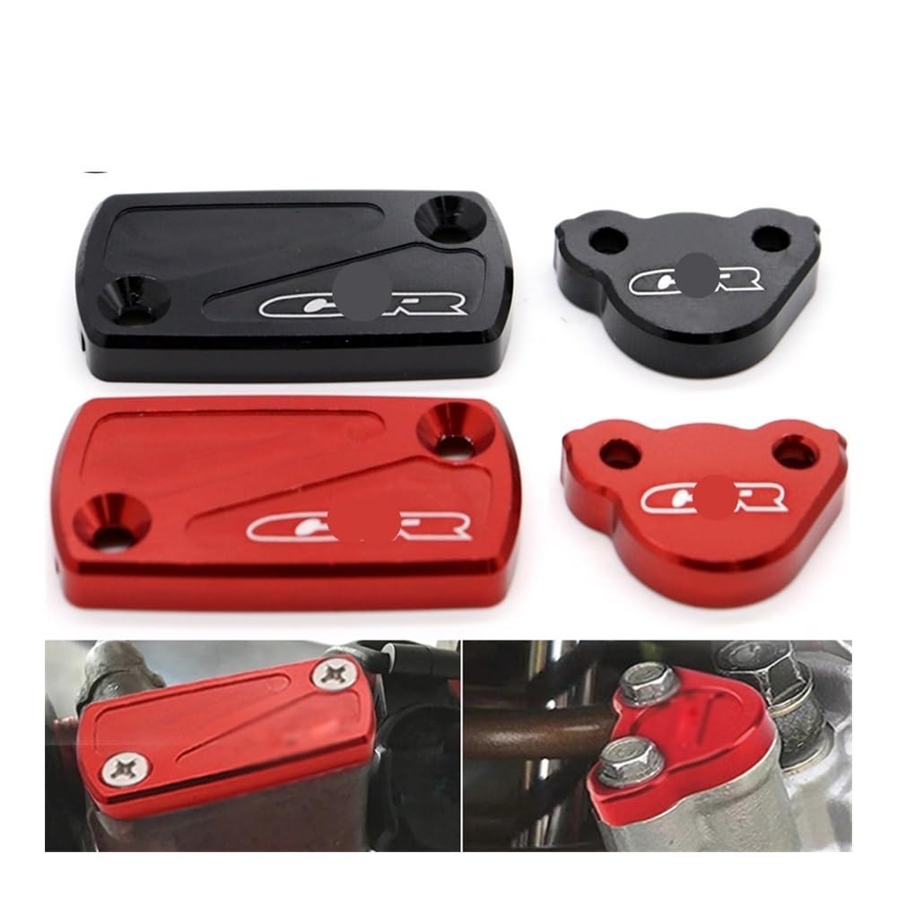 Kupplungsflüssigkeitsbehälter Abdeckkappen Vorne Hinten Bremsbehälter Abdeckung Für CR 125R 250R 2002-2007 CR125R CR250R 2004 Motorrad Bremspumpe Öl Flüssigkeit Kappen von GANGEV