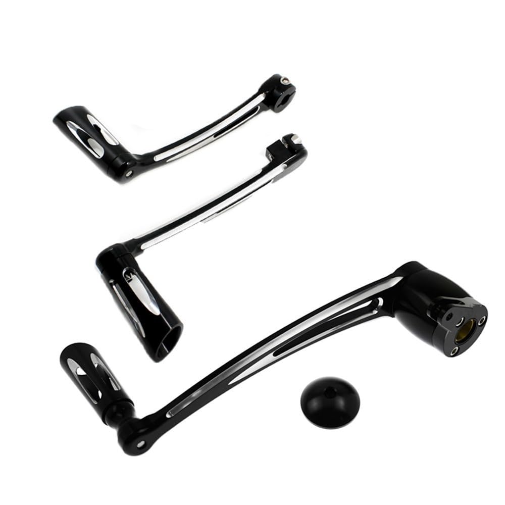 Schalthebel Ganghebel Motorrad Schwarz/Chrom Ferse Kappe Schalthebel W/Shifter Pegs Bremsarm Pedal Kit Für Ha&rley Touring 97-2016 Electra Street Glide von GANGEV