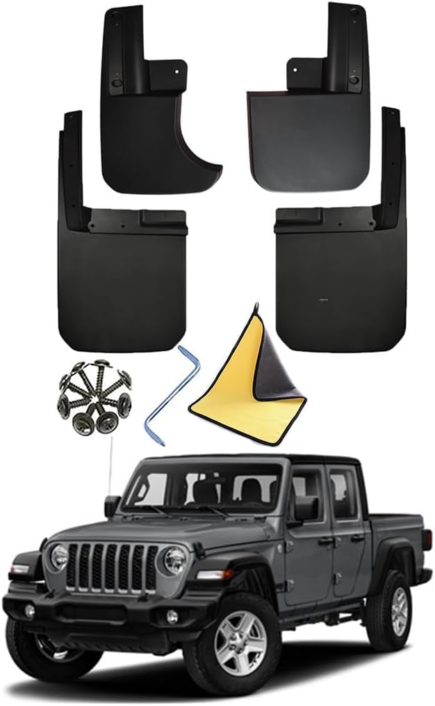 GAOGaoxin Car Wings Sind Geeignet für Jeep Gladiator 2019-2022, Mud Flaps Schmutzfänger Spritzschutz Ohne Bohren Schmutzfänger Highland Zubehör von GAOGaoxin