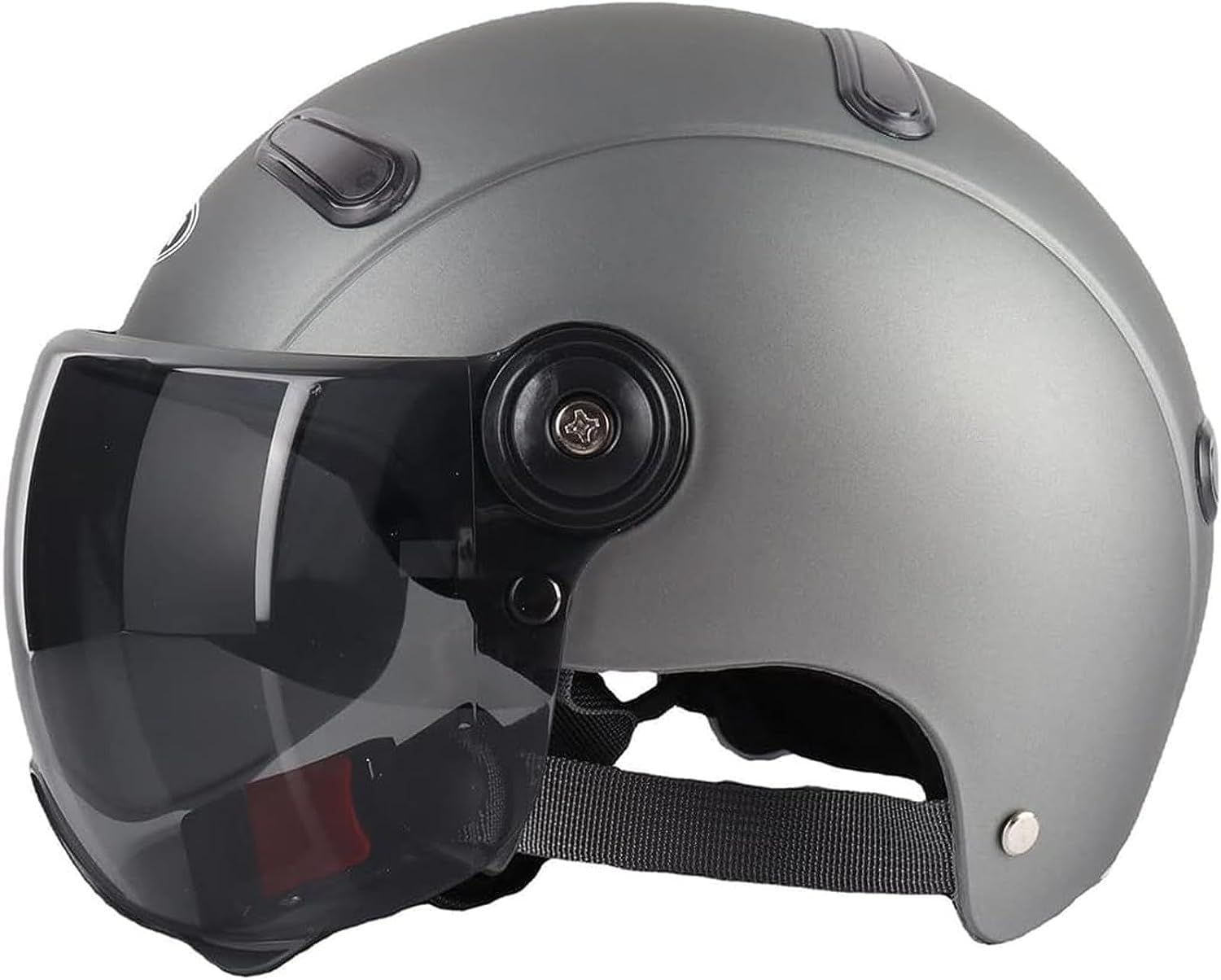 GAORUTO Motorrad-Halbgesichtshelm, DOT/ECE-zugelassene Kappe, Halbschalenhelm, Retro-Jethelm mit offenem Gesicht, DOT/ECE-Jet-Helm mit Verstellbarer Schnellverschluss-Schnalle, Sturzhelm E,55~60CM von GAORUTO