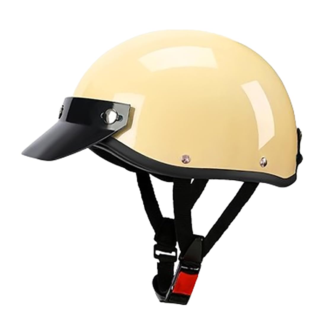 GAORUTO Motorrad Halbhelm Retro Open Face Half Face Crash Jet Motorrad Motorrad Roller Vintage Helm DOT/ECE Für Männer und Frauen B,55~62CM von GAORUTO