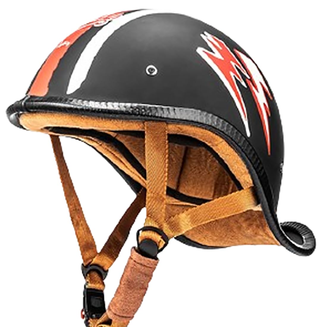 GAORUTO Motorrad-Halbhelme im Deutschen Stil, Retro-Helm mit offenem Gesicht, Jet-Helm für Männer und Frauen, DOT/ECE-Motorrad-Halbschalenhelm für Erwachsene Männer und Frauen D,55~60CM von GAORUTO