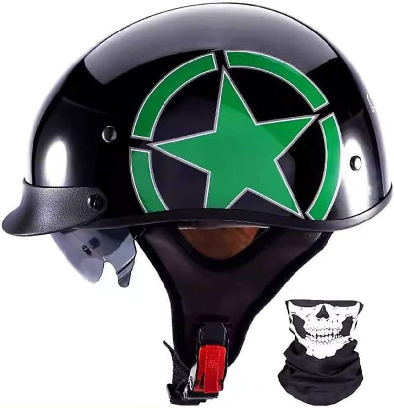 GAORUTO Open Face Fahrrad-Sturzhelm DOT/ECE Motorrad Halbhelm Jethelm Halbgesichts-Fahrradhelm Männer Frauen Moped Straßenfahrradhelm Sturzhelm B,2XL(63-64CM) von GAORUTO