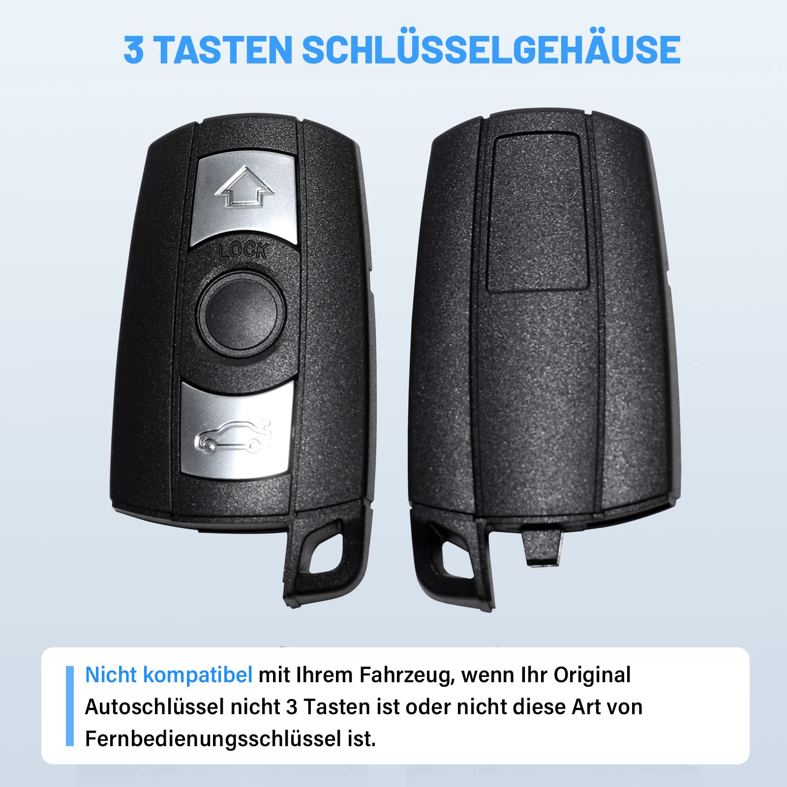 2 STK Autoschlüssel Gehäuse Fernbedienung, Schlüsselhülle Cover Autoschlüssel kompatibel, Autoschlüssel Gehäuse mit 2* LIR2025 Batterie für BMW 1er 3er 5er 6er X1 X5, Schlüssel Gehäuse Fernbedienung von GAOUTO