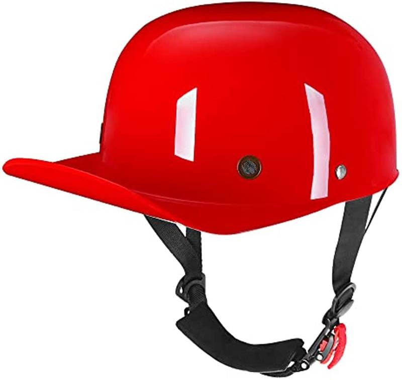 Baseball-Cap-Helm Halbhelm mit offenem Gesicht ECE-geprüfter Halbhelm für Motorradfahrer für Männer und Frauen leichtgewichtig Low Profile von GAOZCTT