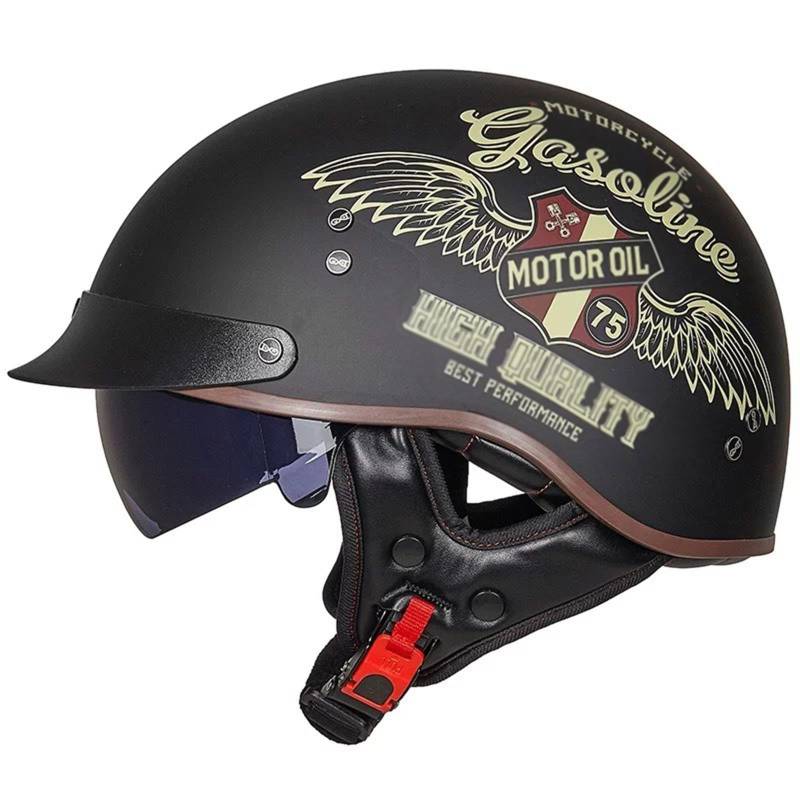 Leichter Fahrradhelm Retro-Jethelm mit Sonnenblende Erwachsene Mountainbike-Helm für Herren Damen ECE-geprüft von GAOZCTT