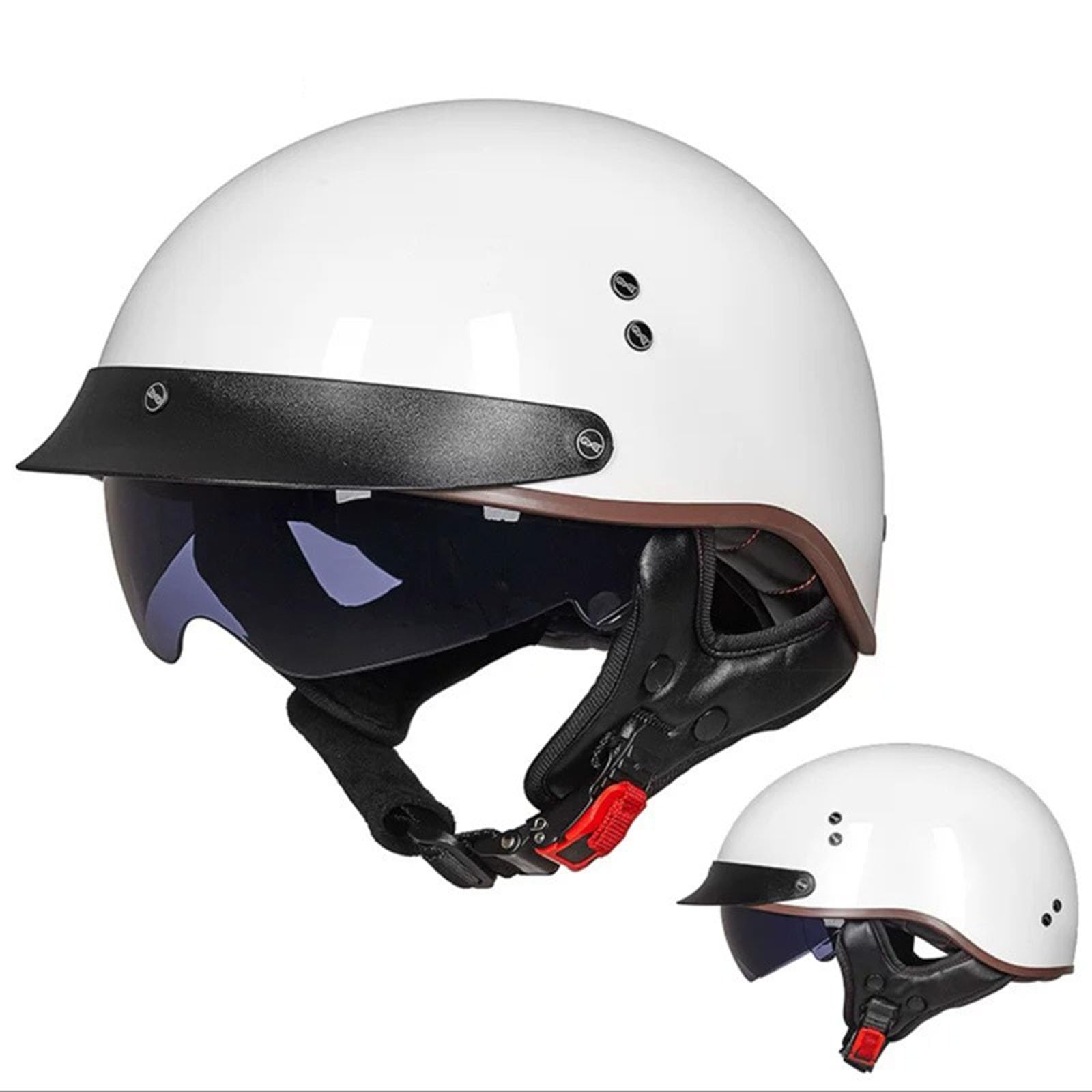 Leichter Helm ECE-geprüfter Motorrad-Halbhelm für Herren und Damen Vintage-Jethelm für Fahrrad von GAOZCTT