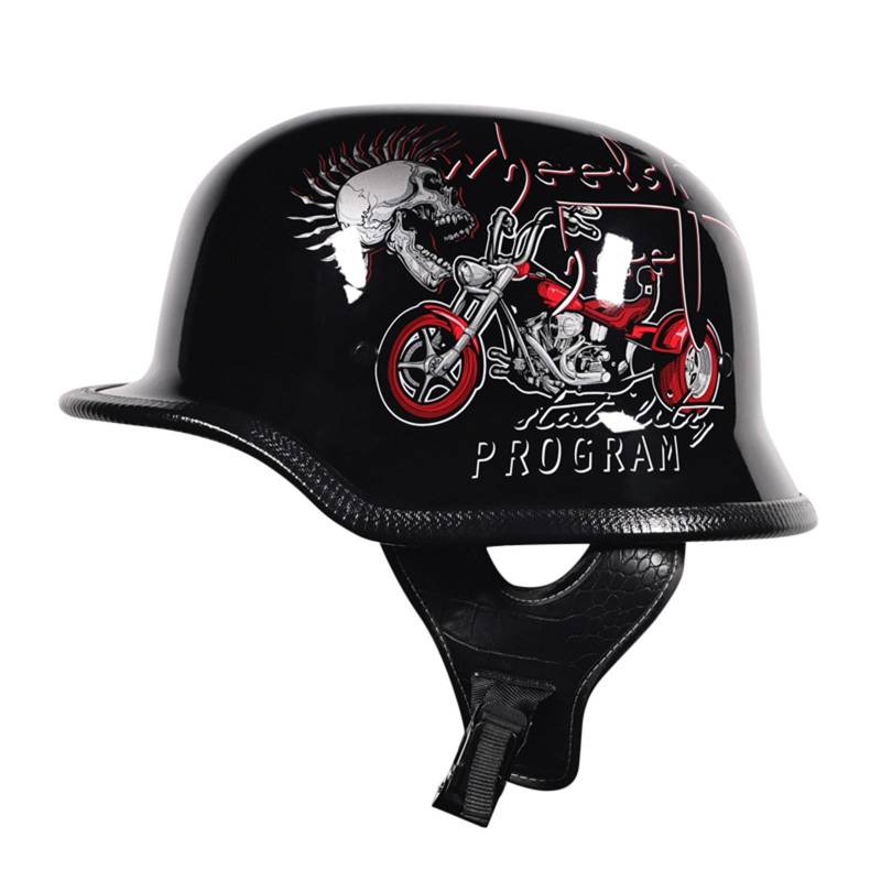Motorrad-Halbhelm für Cruiser Rollerhelme für Männer und Frauen Vintage-Helm ECE-geprüft von GAOZCTT