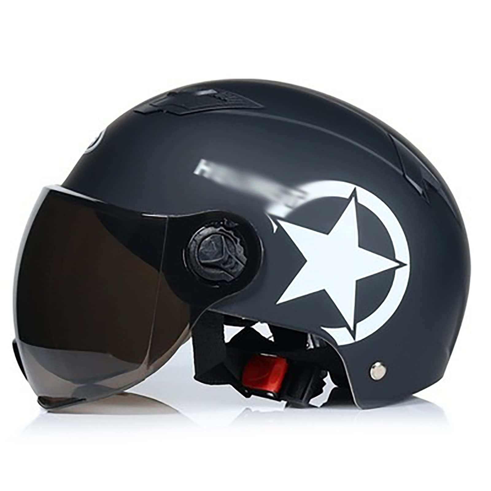 Motorradhelm, Halber Helm Offener Gesichtsstürer-sturzhelm Mit Visier-Gesicht Retro Motorrad-Roller-Helm Jethelm Für Motorräder ECE Zertifizierung Erwachsen Männer Frauen Moto Helmets von GAOZCTT