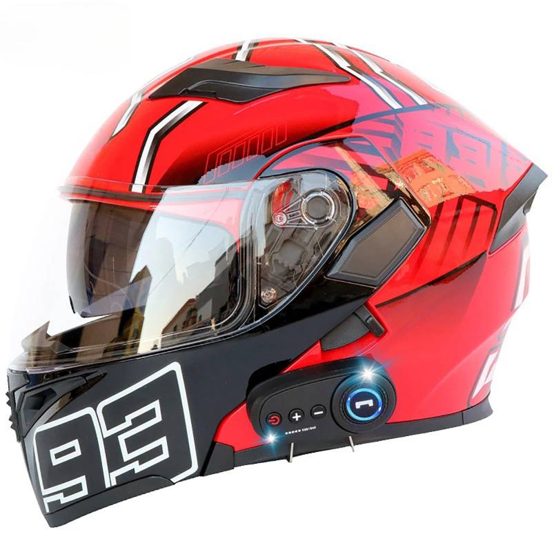 Bluetooth-Klapphelm Für Modulare Motorräder Integralhelm Motorradhelme Mit Doppelvisier Racing Crash Karting Integralhelme Für Motorräder D,L(59-60CM) von GAOZITAIGZ