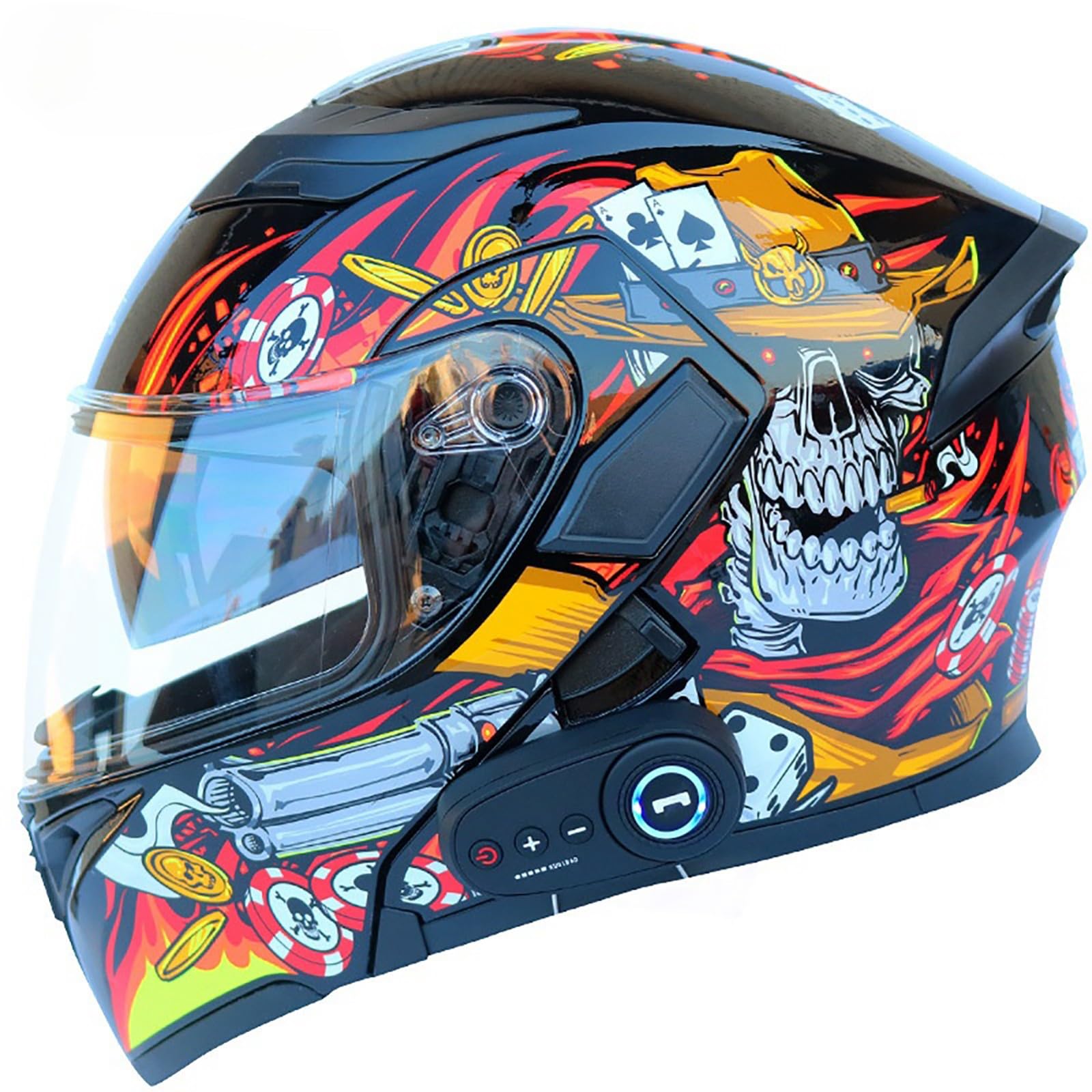 Bluetooth-Klapphelm Für Modulare Motorräder Integralhelm Motorradhelme Mit Doppelvisier Racing Crash Karting Integralhelme Für Motorräder G,L(59-60CM) von GAOZITAIGZ