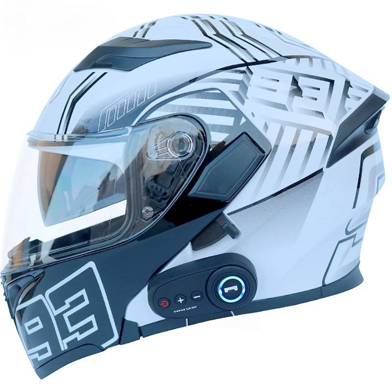 Bluetooth-Klapphelm Für Modulare Motorräder Integralhelm Motorradhelme Mit Doppelvisier Racing Crash Karting Integralhelme Für Motorräder H,L(59-60CM) von GAOZITAIGZ