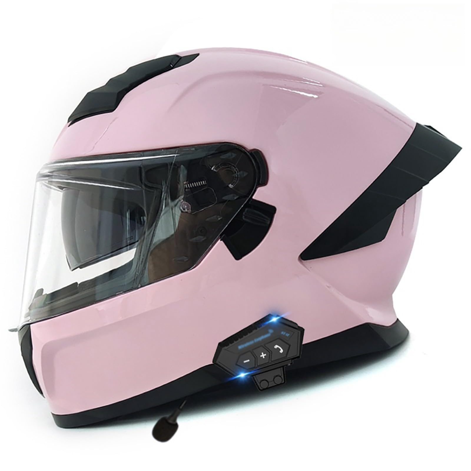 Bluetooth-Motorradhelme Integralhelm Für Herren Racing Style Lufteinlässe Und Kratzfestes Visier Integralhelme Für Street Sport Touring Rennrad Motorradhelme B,L(59-60CM) von GAOZITAIGZ