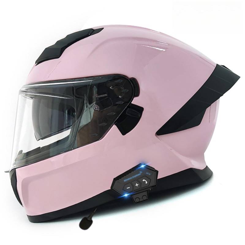 Bluetooth-Motorradhelme Integralhelm Für Herren Racing Style Lufteinlässe Und Kratzfestes Visier Integralhelme Für Street Sport Touring Rennrad Motorradhelme B,M(57-58CM) von GAOZITAIGZ