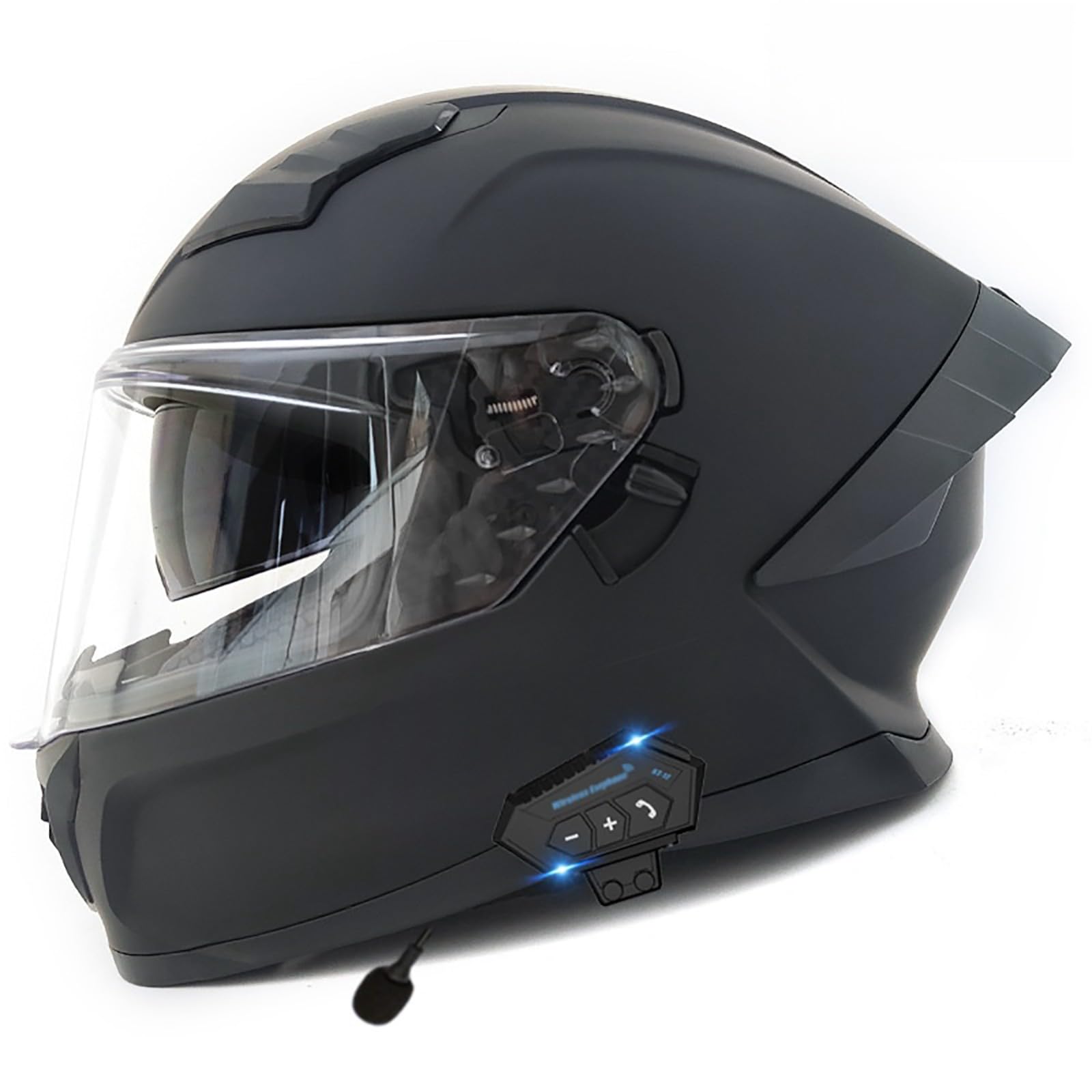 Bluetooth-Motorradhelme Integralhelm Für Herren Racing Style Lufteinlässe Und Kratzfestes Visier Integralhelme Für Street Sport Touring Rennrad Motorradhelme E,XL(61-62CM) von GAOZITAIGZ