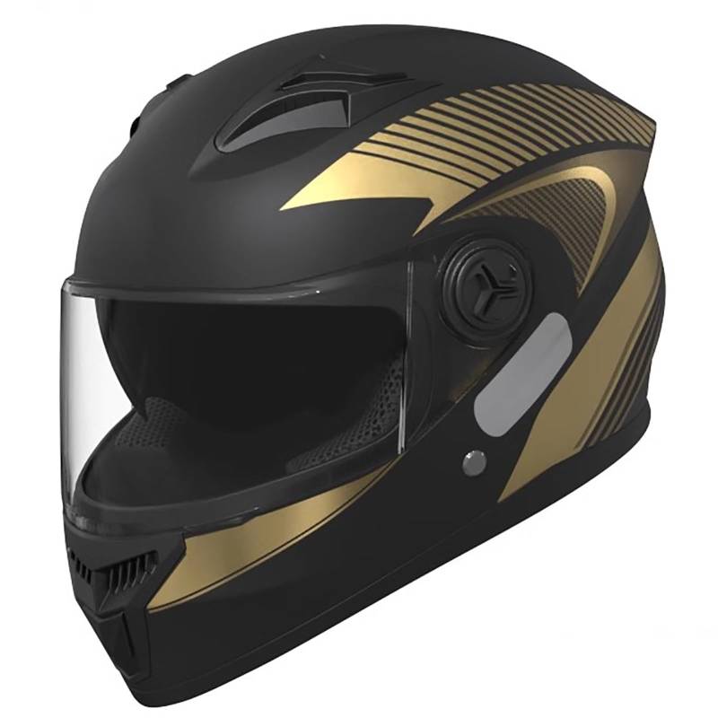 Integralhelm Vollvisier Motorradhelm Mopedhelm Mit Doppelvisier Helm Für Erwachsene Herren Und Damen Helm Mit Aerodynamischem Spoiler ECE Zertifiziert D,(54-61CM) von GAOZITAIGZ