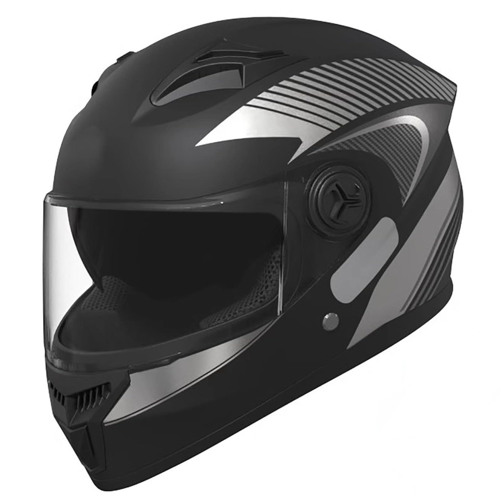 Integralhelm Vollvisier Motorradhelm Mopedhelm Mit Doppelvisier Helm Für Erwachsene Herren Und Damen Helm Mit Aerodynamischem Spoiler ECE Zertifiziert E,(54-61CM) von GAOZITAIGZ