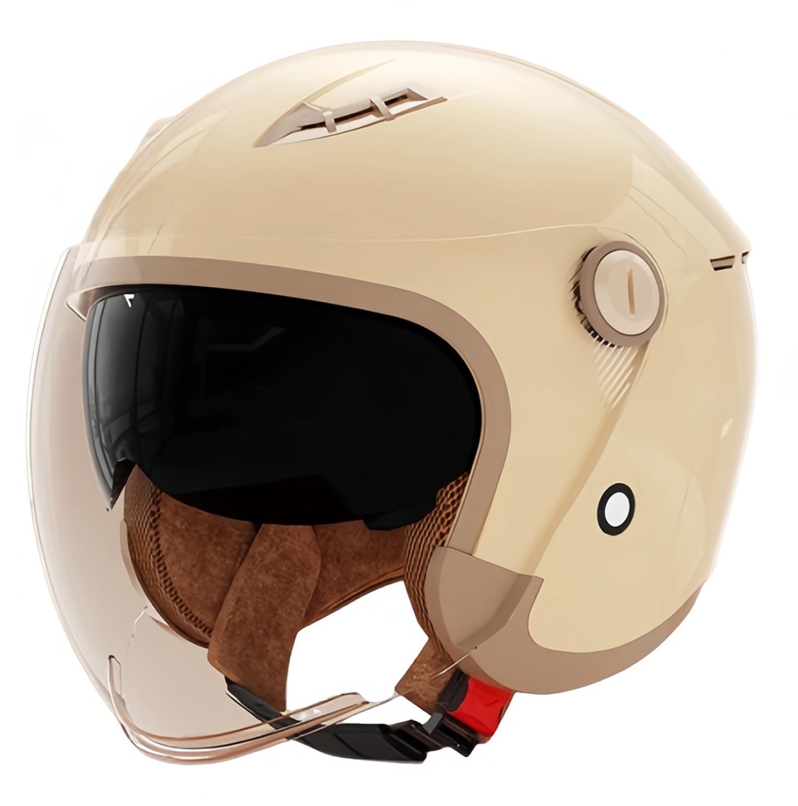 Motorrad Helm Jethelm Mit Doppelvisier ECE Zertifiziert Mopedhelm Roller Helm Herren Und Damen Motorradhelm Im Winter Warm Halten A,(55-62CM) von GAOZITAIGZ