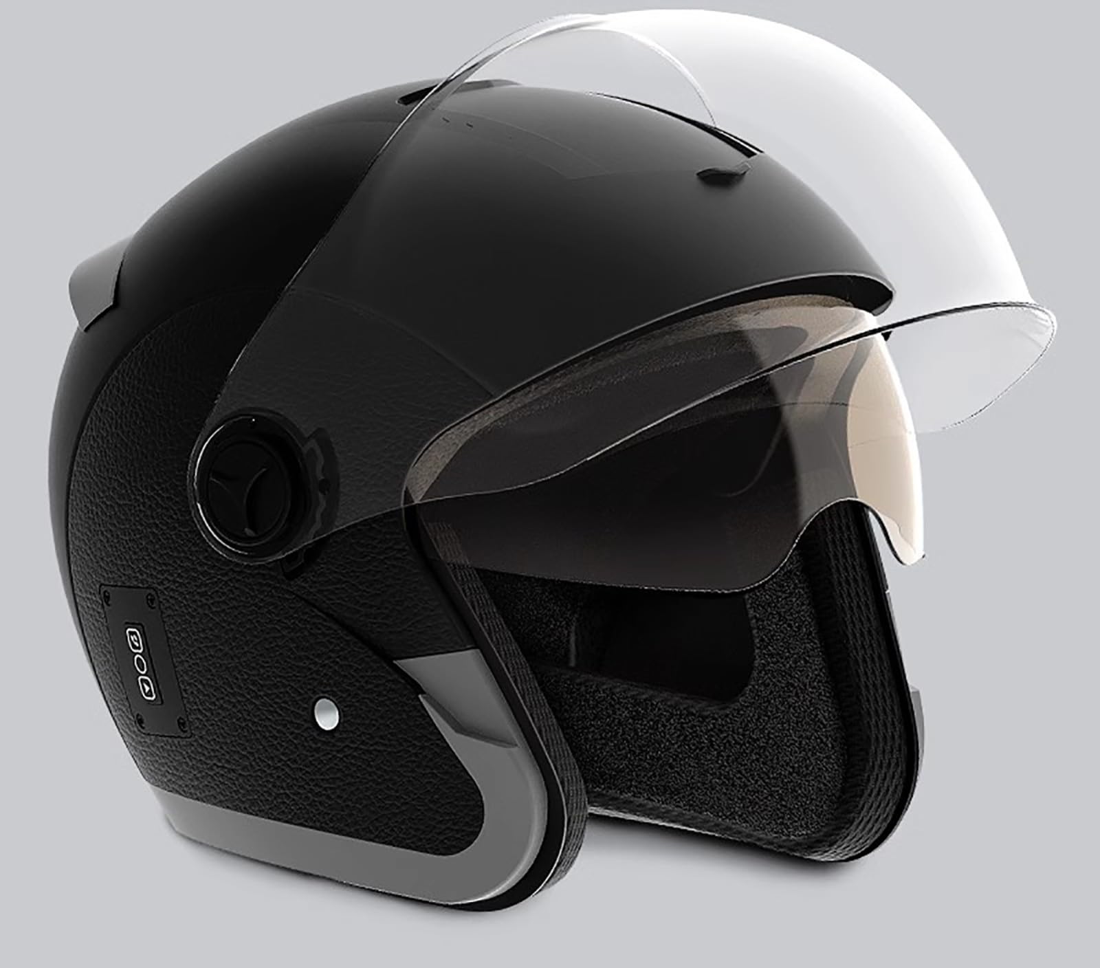 Motorradhelm Mit Doppelvisier Mopedhelm Rollerhelm Mopedhelm Für Herren Damen ECE Zertifiziert 190° Sichtfeld Mit Bluetooth A,L(56-57CM) von GAOZITAIGZ