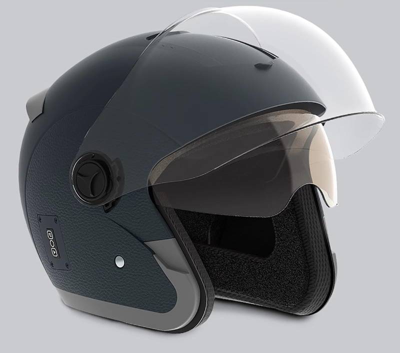 Motorradhelm Mit Doppelvisier Mopedhelm Rollerhelm Mopedhelm Für Herren Damen ECE Zertifiziert 190° Sichtfeld Mit Bluetooth C,M(54-55CM) von GAOZITAIGZ