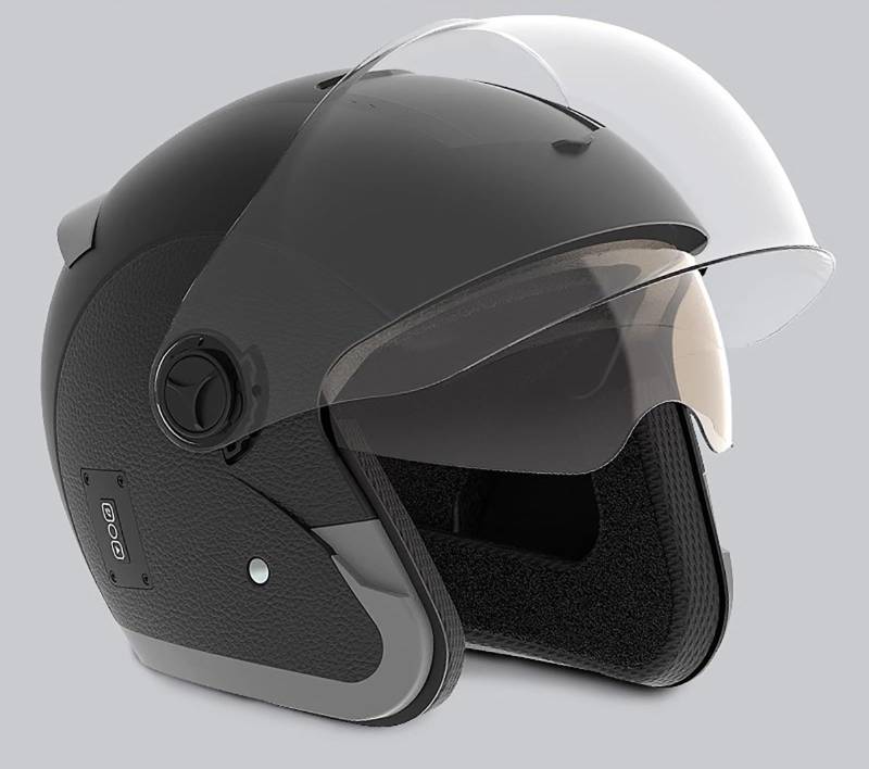 Motorradhelm Mit Doppelvisier Mopedhelm Rollerhelm Mopedhelm Für Herren Damen ECE Zertifiziert 190° Sichtfeld Mit Bluetooth D,L(56-57CM) von GAOZITAIGZ