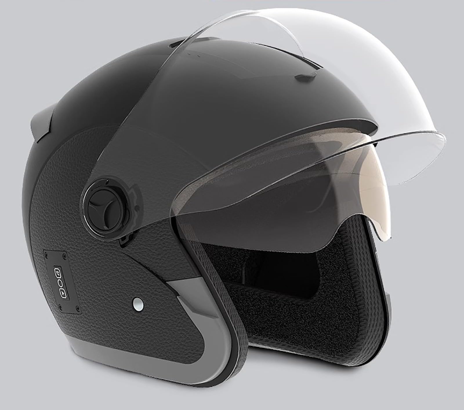 Motorradhelm Mit Doppelvisier Mopedhelm Rollerhelm Mopedhelm Für Herren Damen ECE Zertifiziert 190° Sichtfeld Mit Bluetooth D,S(52-53CM) von GAOZITAIGZ