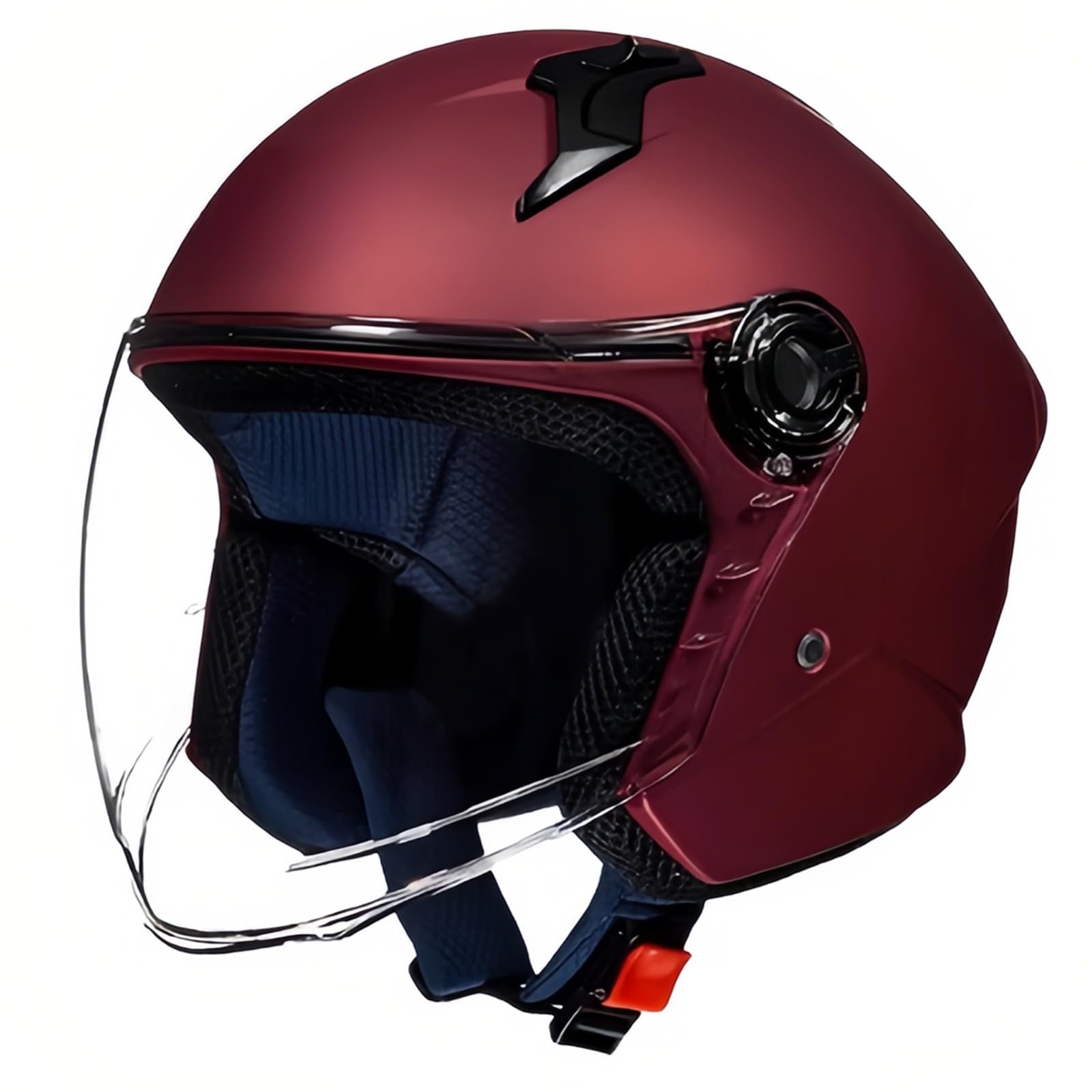 Motorradhelm Mopedhelm Mit Sonnenblende ECE Zertifiziert Roller Helm Helm Für Erwachsene Mopedhelm Für Herren Damen A,XL(56-57CM) von GAOZITAIGZ